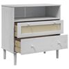 vidaXL Sideboard SENJA Rattan Look White 80x40x80 cm Solid Wood Pine