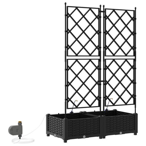 vidaXL Garden Planters Black 80 x 40 x 126 cm Steel