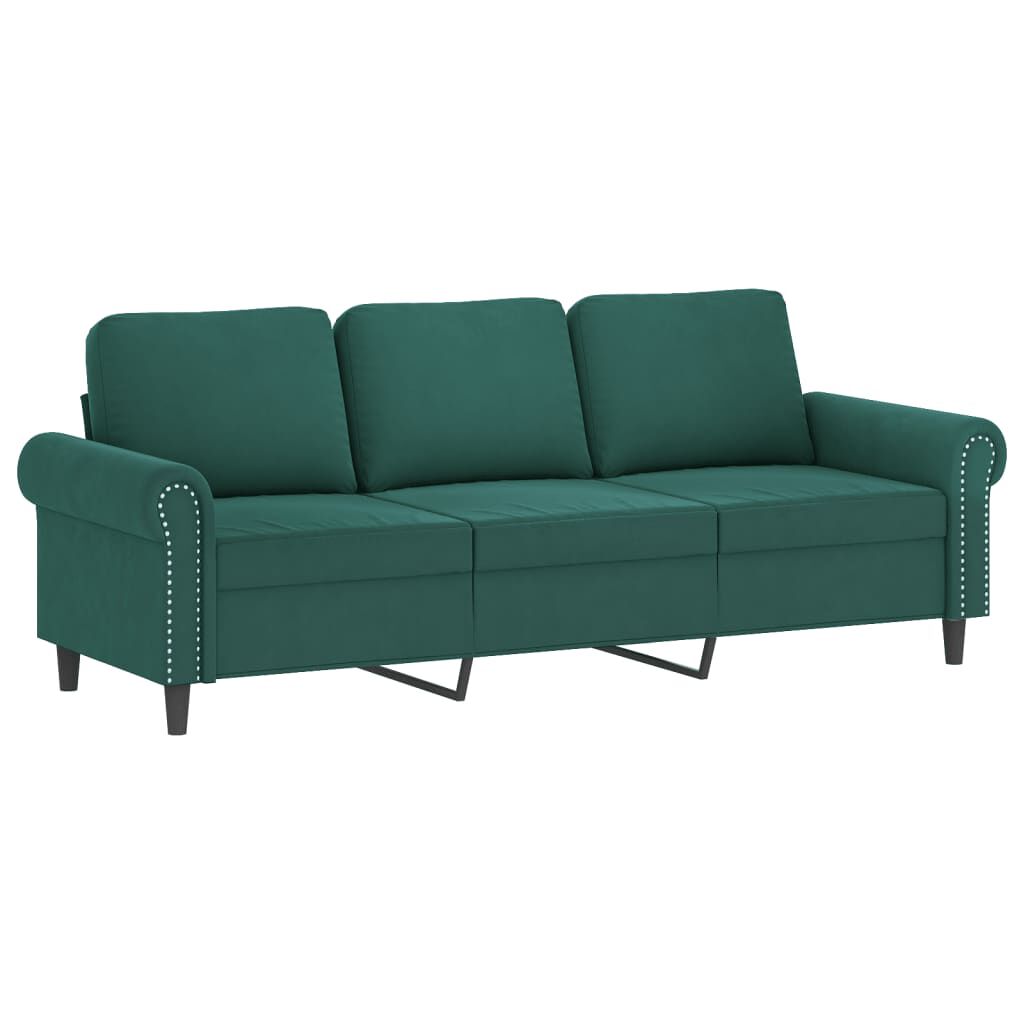 vidaXL 2 Piece Sofa Set with Cushions Dark Green Velvet