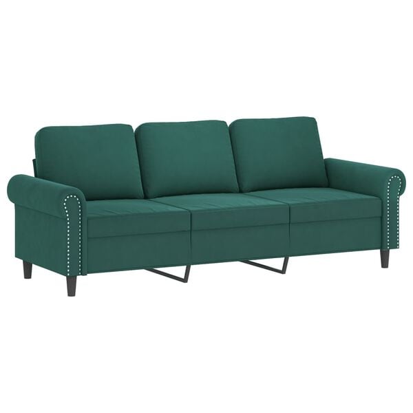 vidaXL 2 Piece Sofa Set with Cushions Dark Green Velvet