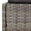 vidaXL Sunbed with Foldable Roof Grey 200x114x128 cm Poly Rattan