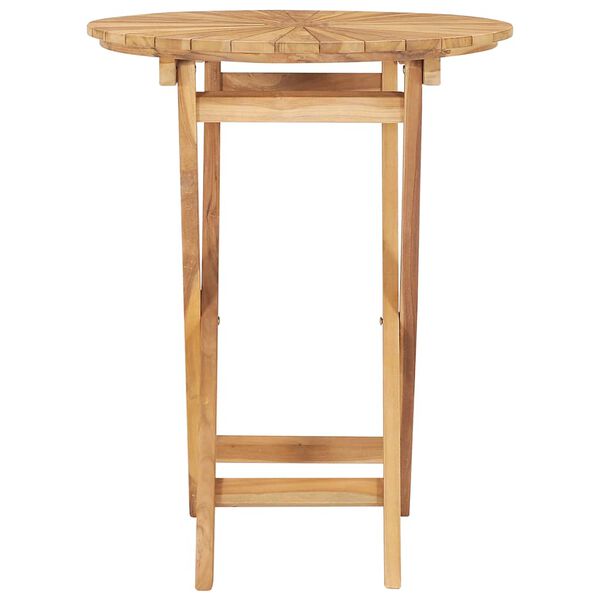 vidaXL Folding Garden Table Ø 60 cm Solid Wood Teak