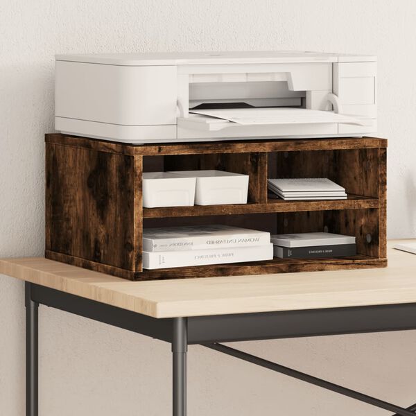 vidaXL Printer Stand Smoked Oak 49x40x22,5 cm Engineered Wood
