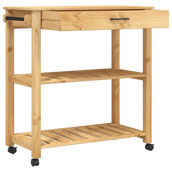 vidaXL Kitchen Trolley MONZA 84x40x90 cm Solid Wood Pine