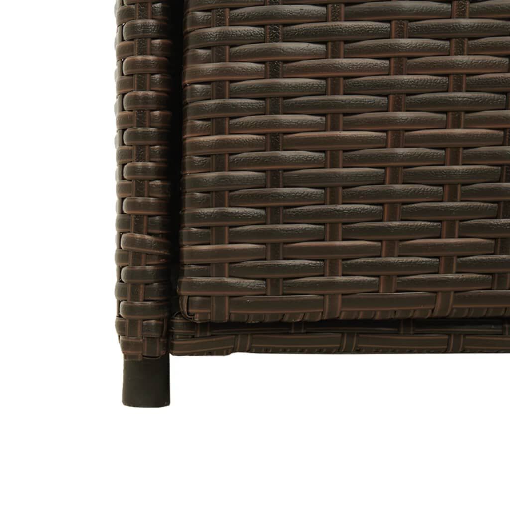 vidaXL Garden Storage Cabinet Brown 55x55x111 cm Poly Rattan