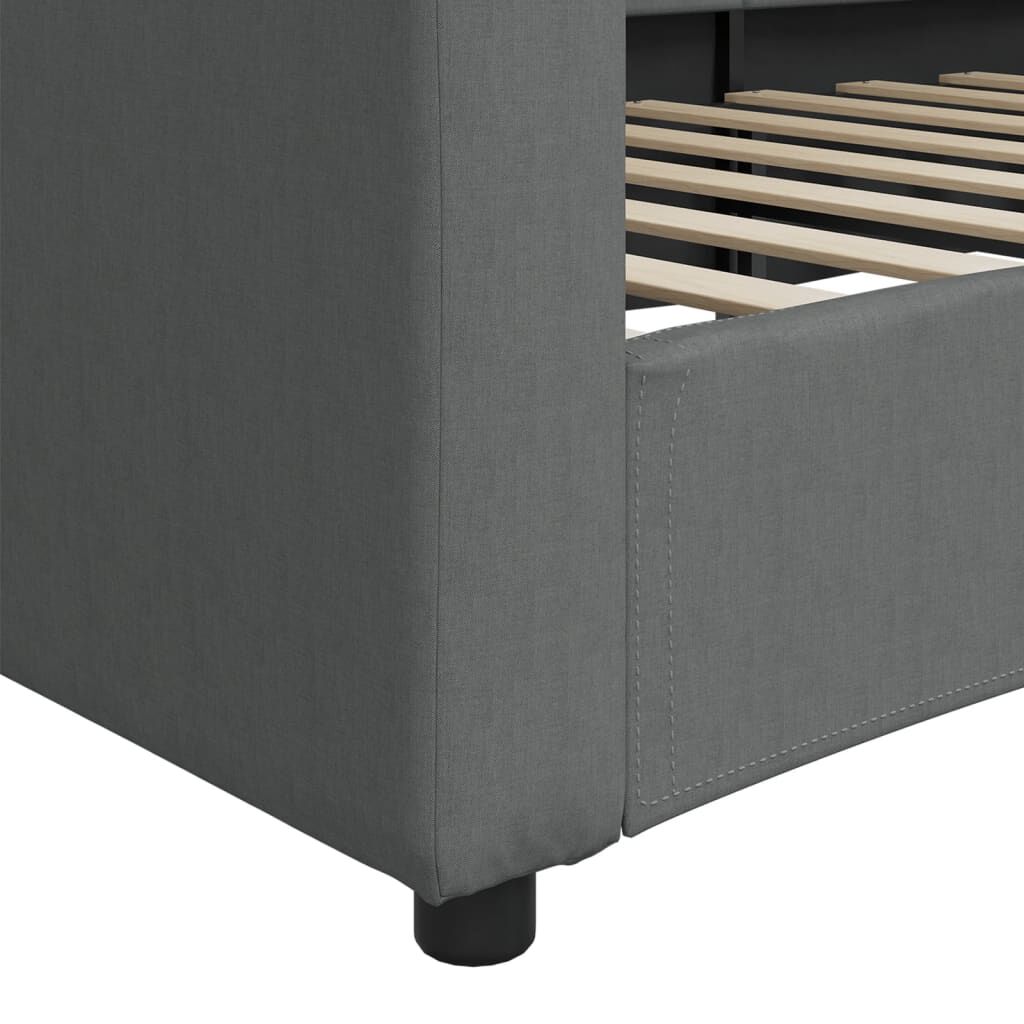 vidaXL Day Bed without Mattress Dark Grey 100x190 cm Fabric