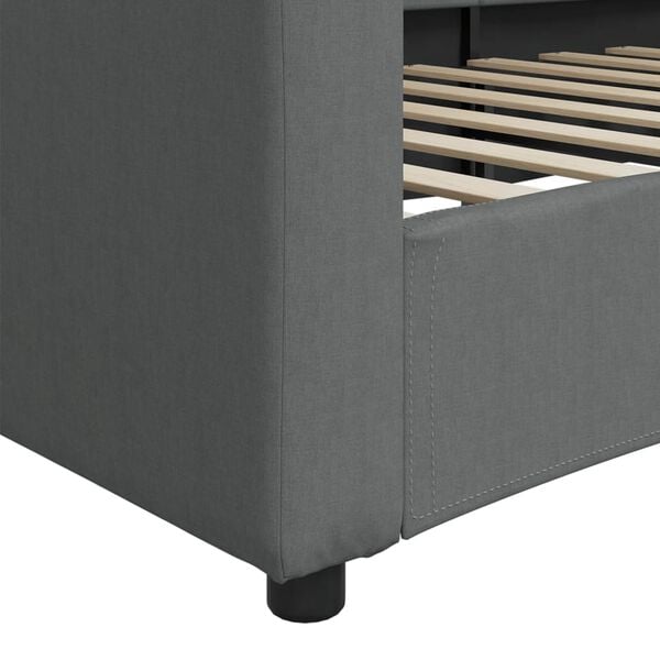 vidaXL Day Bed without Mattress Dark Grey 100x190 cm Fabric