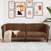 vidaXL Sofa 3-Seater Brown Faux Suede Leather