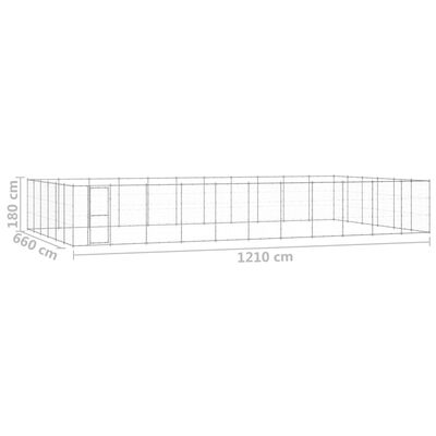 vidaXL Outdoor Dog Kennel Galvanised Steel 79.86 m²