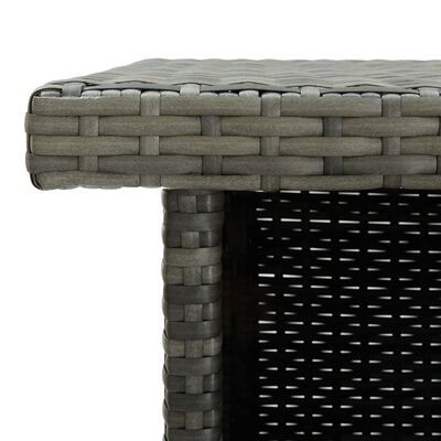 vidaXL Corner Bar Table Grey 100x50x105 cm Poly Rattan