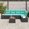 vidaXL Garden Sofa Set 6 pcs Black and turquoise