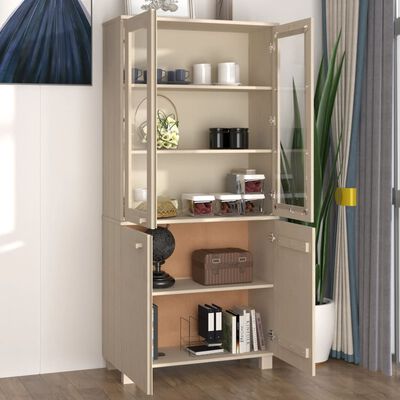 vidaXL Highboard HAMAR Solid Wood Pine Honey Brown