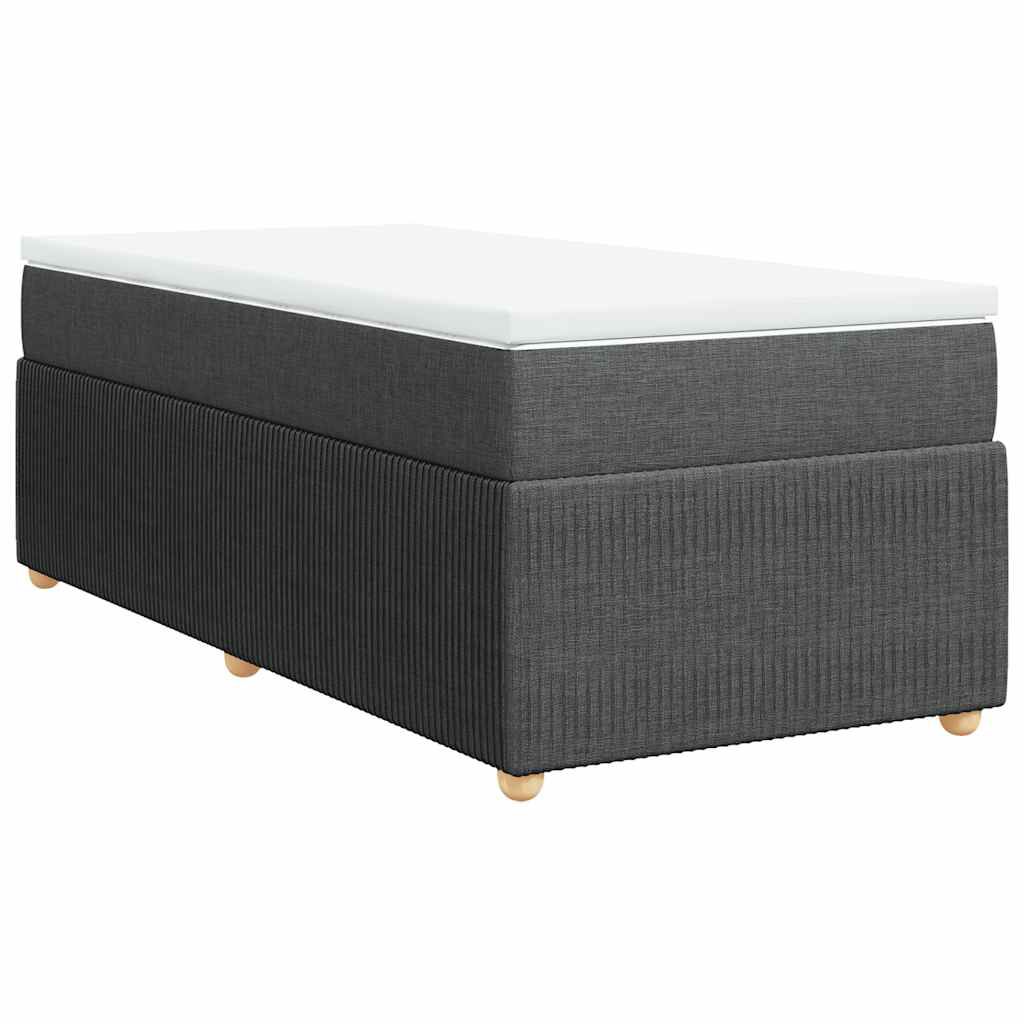 vidaXL Box Spring Bed with Mattress Dark Grey Twin XL Fabric