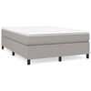 vidaXL Box Spring Bed with Mattress Light Grey 137x190 cm Full Fabric
