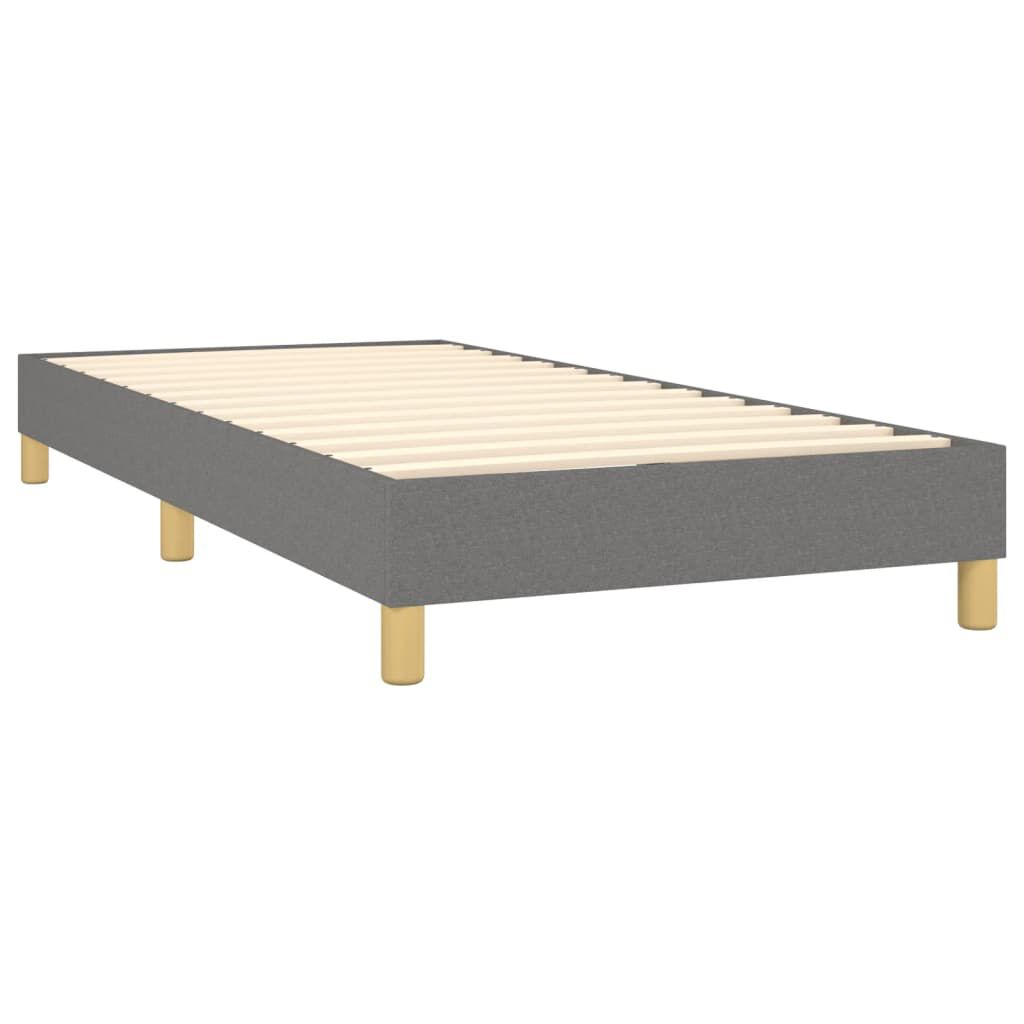 vidaXL Bed Frame without Mattress Dark Grey Twin Fabric (US Only)