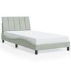 vidaXL Bed Frame with LED without Mattress "Hanko" Light Grey 100x190 cm Velvet