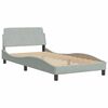 vidaXL Bed Frame without Mattress "Hanko" Light Grey 100x190 cm Velvet