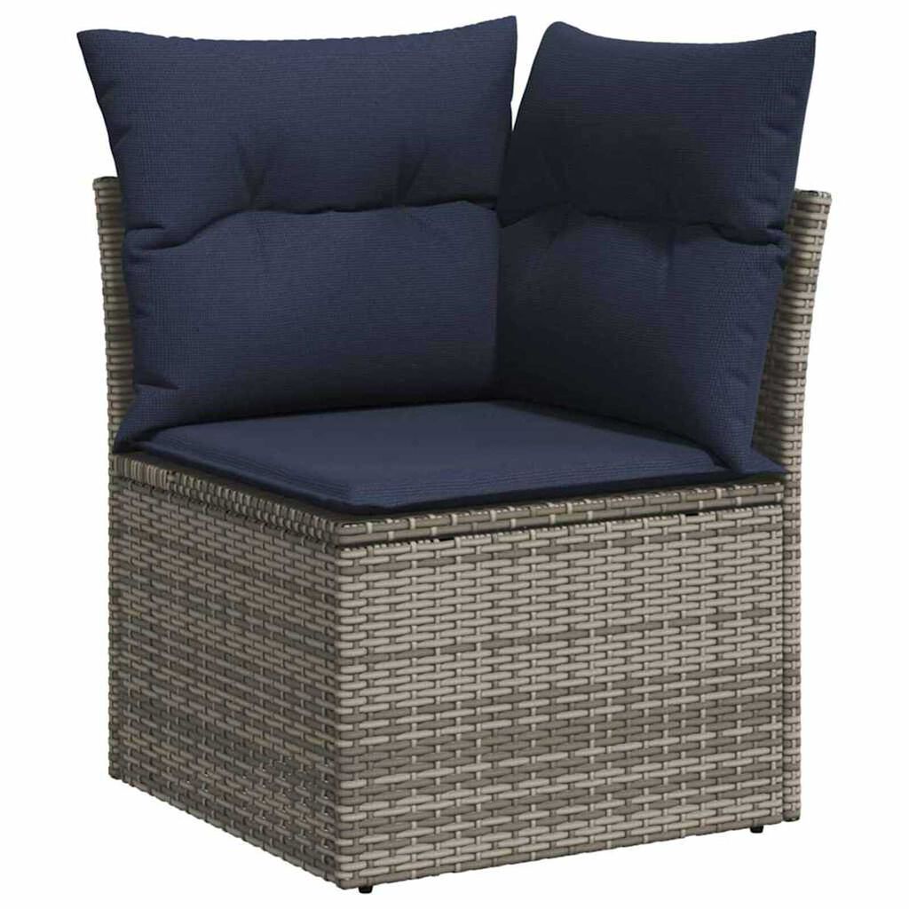 vidaXL Garden Sofa Set 5 pcs Grey and navy blue 100 x 55 x 73 cm