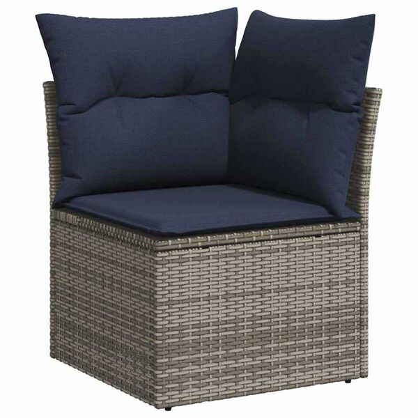 vidaXL Garden Sofa Set 5 pcs Grey and navy blue 100 x 55 x 73 cm