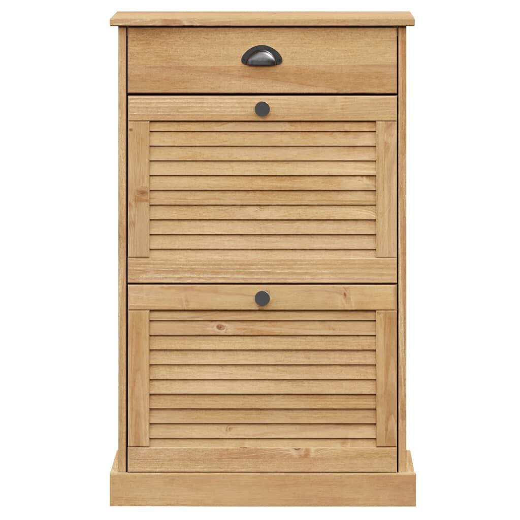 vidaXL Shoe Cabinet VIGO 60x35x96 cm Solid Wood Pine