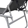 vidaXL Folding Sun Lounger with Canopy Grey Aluminium