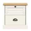vidaXL Bedside Cabinet VIGO White 42x35x42 cm Solid Wood Pine