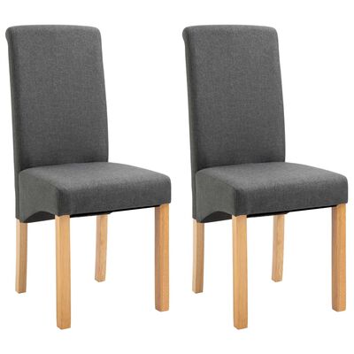 vidaXL Dining Chairs 2 pcs Gray Fabric