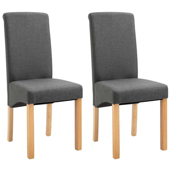 vidaXL Dining Chairs 2 pcs Gray Fabric