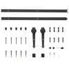 vidaXL Sliding Door Hardware Kit 183 cm Steel Black