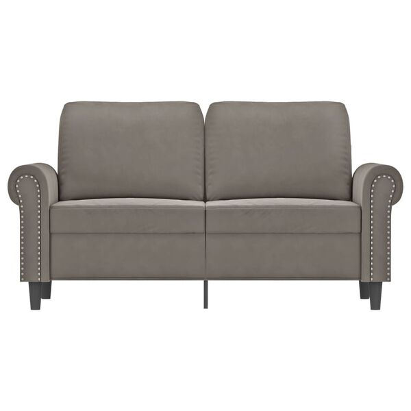 vidaXL 2-Seater Sofa Light Grey 120 cm Velvet