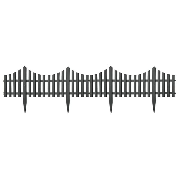 vidaXL Lawn Edgings 17 pcs Anthracite 10 m PP