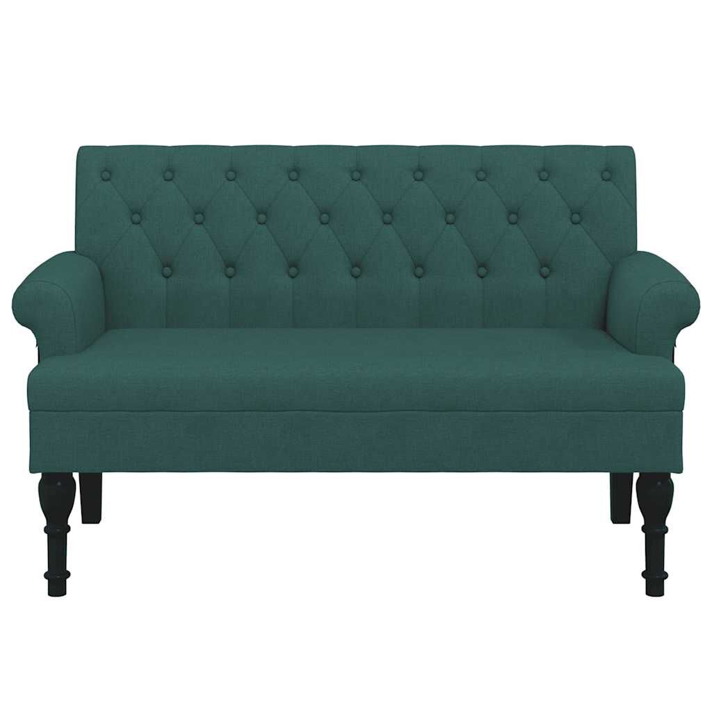 vidaXL Bench with Backrest Dark Green 120x62x75.5 cm Fabric