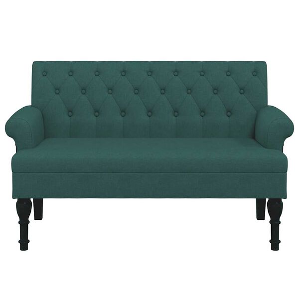 vidaXL Bench with Backrest Dark Green 120x62x75.5 cm Fabric