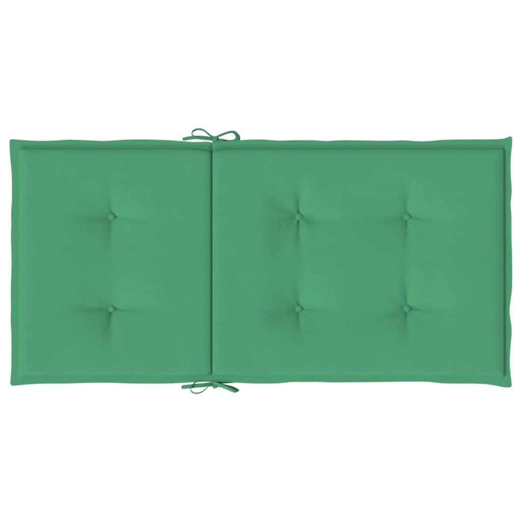 vidaXL Garden Lowback Chair Cushions 2 pcs Green 100x50x3 cm Oxford Fabric