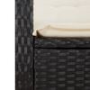 vidaXL 5 Piece Garden Dining Set with Cushions Black Poly Rattan