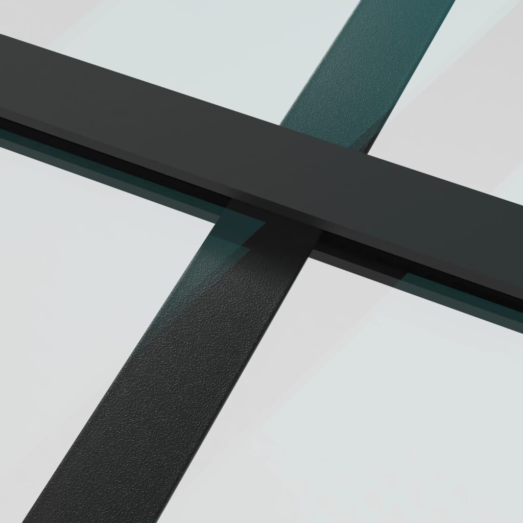 vidaXL Sliding Door Aluminium and ESG Glass 76x205 cm Black