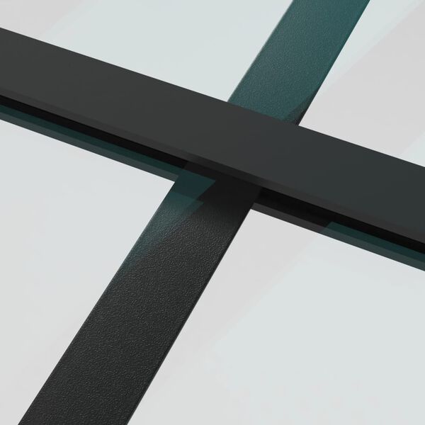 vidaXL Sliding Door Aluminium and ESG Glass 76x205 cm Black