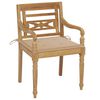 vidaXL Batavia Chairs with Cushions 4 pcs Solid Teak Wood