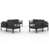vidaXL 8 Piece Garden Lounge Set with Cushions Aluminium Anthracite