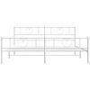 vidaXL Metal Bed Frame without Mattress with Footboard White 183x213cm