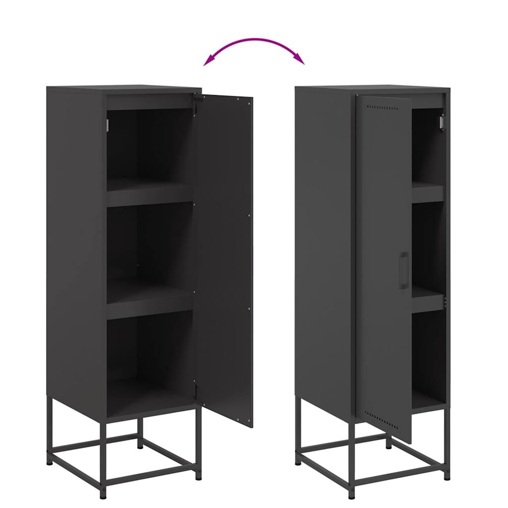 vidaXL Highboard Black 36x39x123 cm Steel