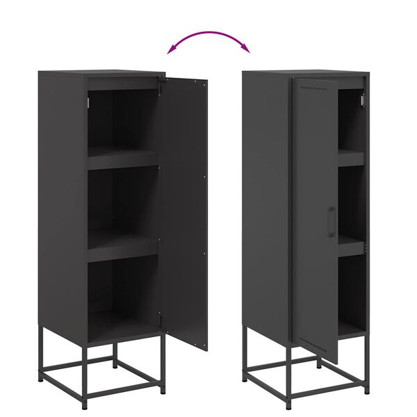 vidaXL Highboard Black 36x39x123 cm Steel