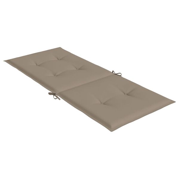 vidaXL Garden Highback Chair Cushions 4 pcs Taupe 120x50x3 cm Fabric