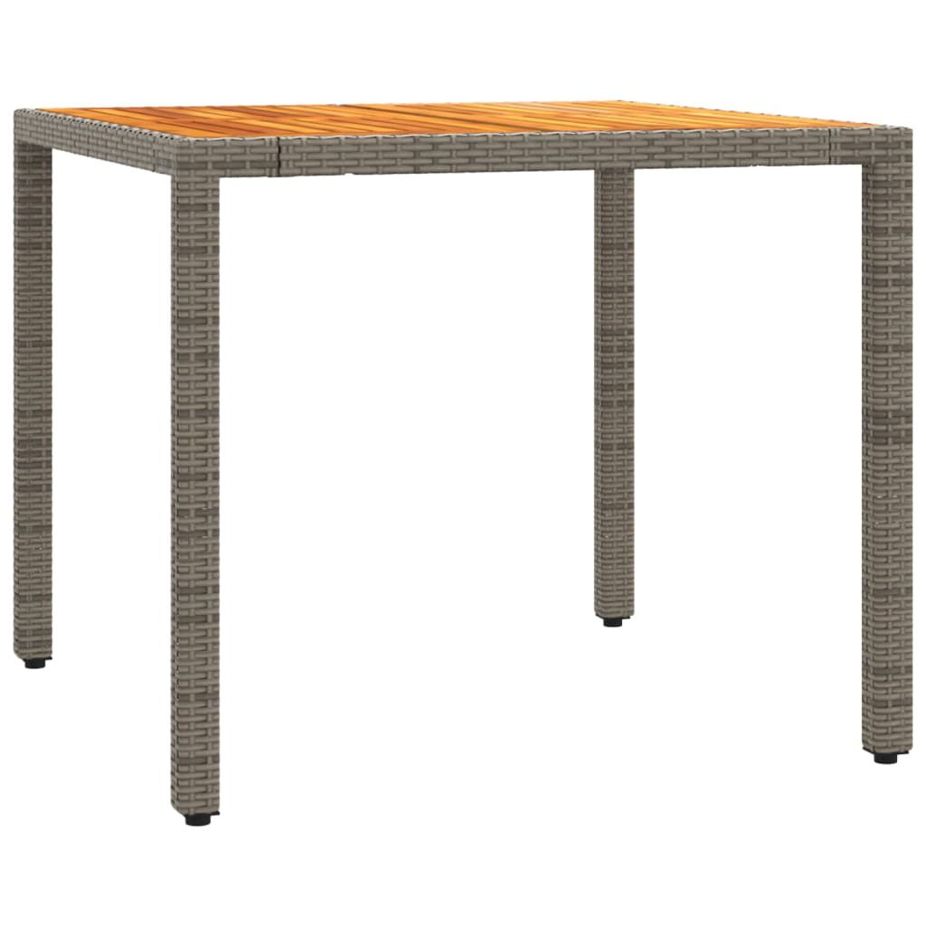 vidaXL 5 Piece Garden Dining Set with Cushions Grey Poly Rattan