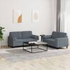 vidaXL 2 Piece Sofa Set with Pillows Dark Grey Velvet