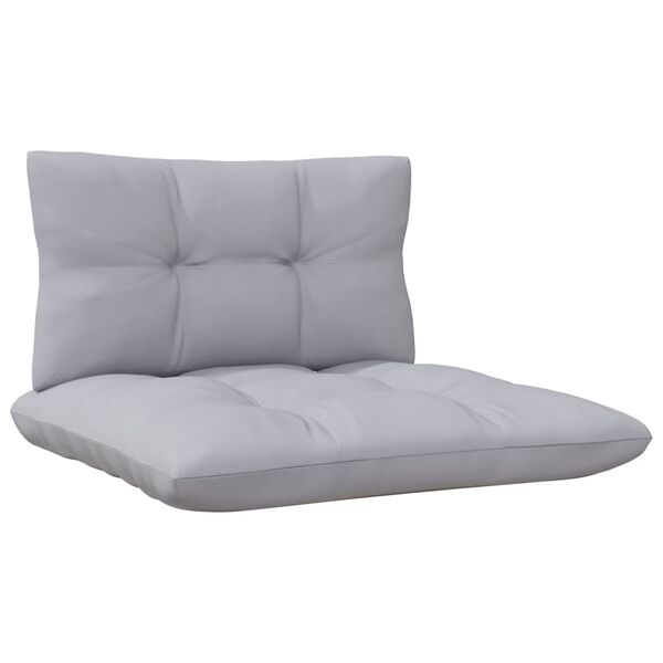 vidaXL 7 Piece Garden Lounge Set with Grey Cushions Pinewood
