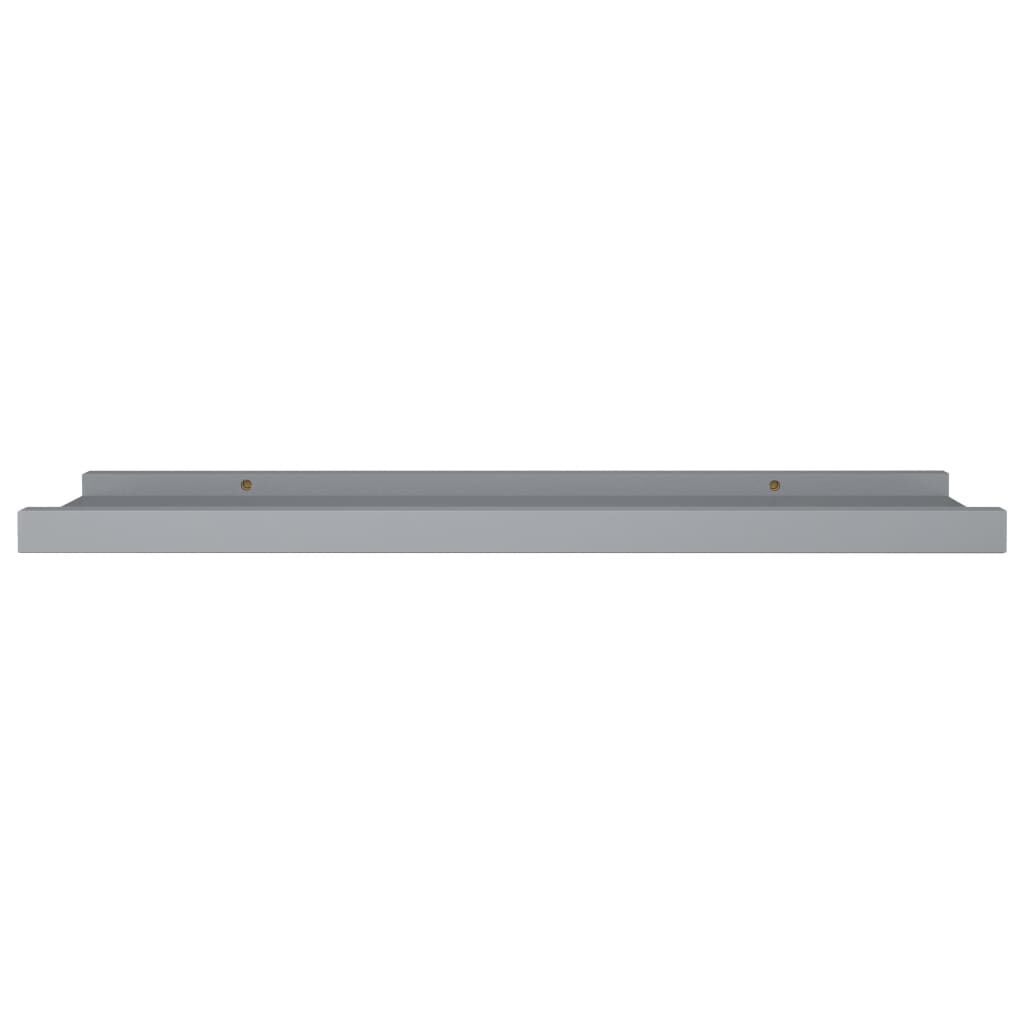 vidaXL Picture Frame Ledge Shelves 2 pcs Grey 60x9x3 cm MDF