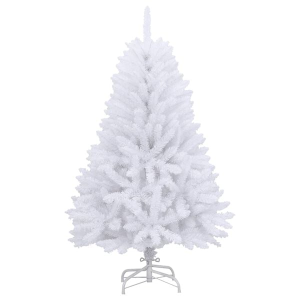 vidaXL Artificial Hinged Christmas Tree with Stand White 150 cm