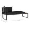vidaXL 5 Piece Garden Corner Sofa Set with Cushions Aluminium and WPC