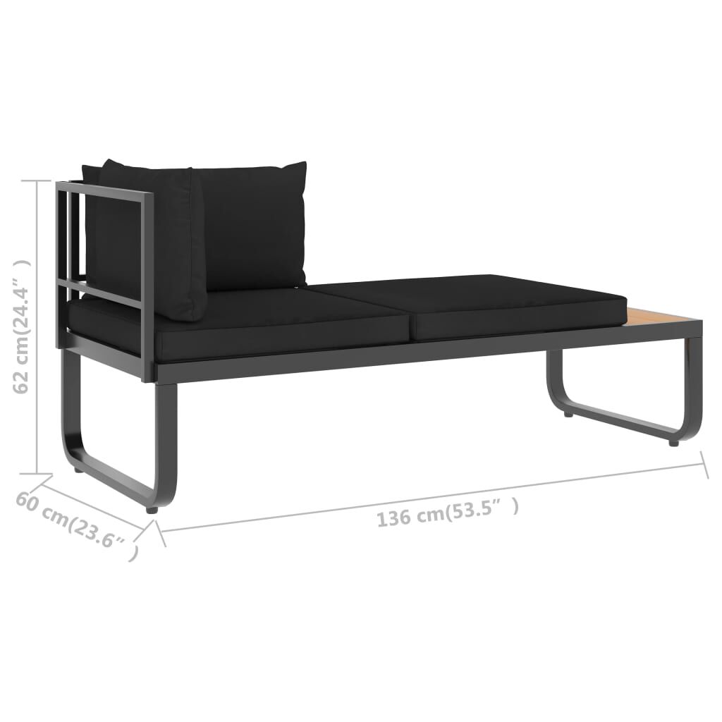 vidaXL 5 Piece Garden Corner Sofa Set with Cushions Aluminium and WPC